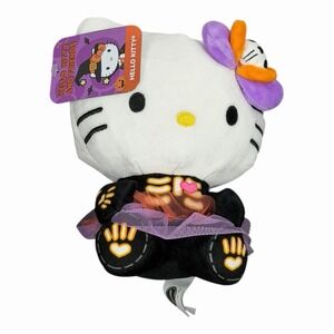 Plush NWT Hello Kitty Halloween Skeleton Kitty Costume Skull & Bow 2024